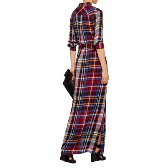 L'AGENCE Plaid multi color flannel maxi dr… - Picture 3 of 12